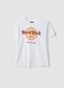 White pure cotton T-shirt with Hard Rock logo_0