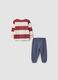 Multicolour organic cotton pyjamas with striped top for baby and toddler_1