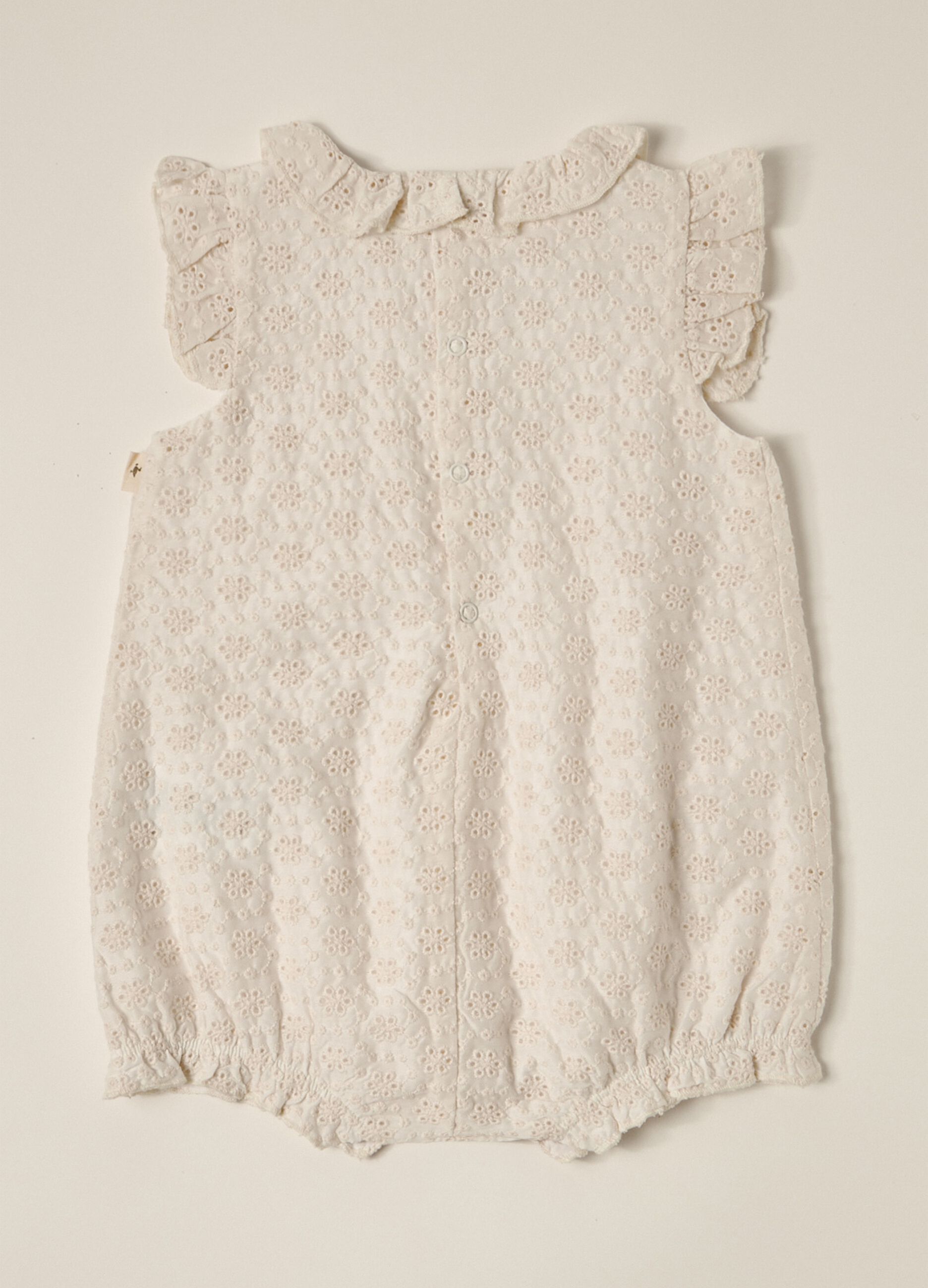 IANA newborn girl romper suit in broderie anglaise