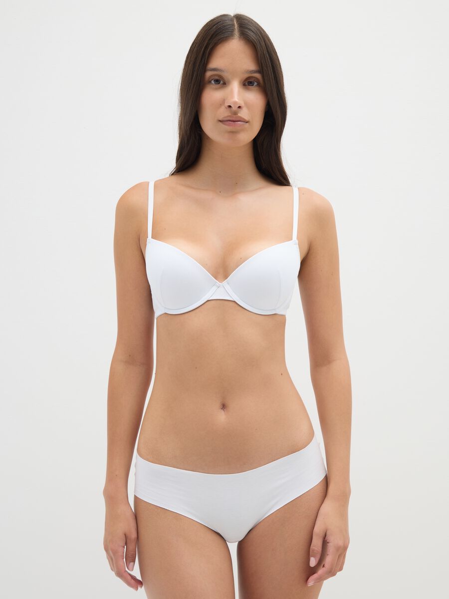 Women's White Cotton Stretch Push-Up Bra_1