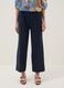 Blue stretch viscose palazzo trousers_1