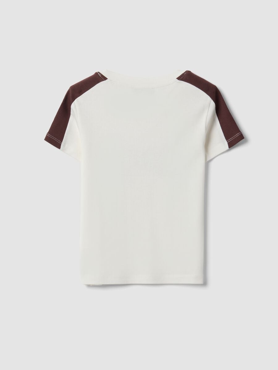 T-shirt bianca in puro cotone con girocollo e stampa Detroit_2