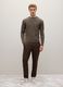 Brown stretch cotton regular fit trousers_0