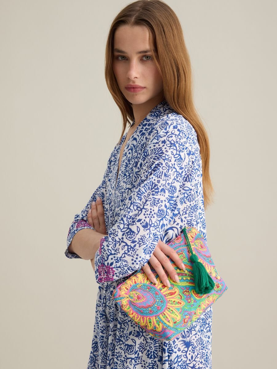 Women's long dress in pure multicolour cotton_2