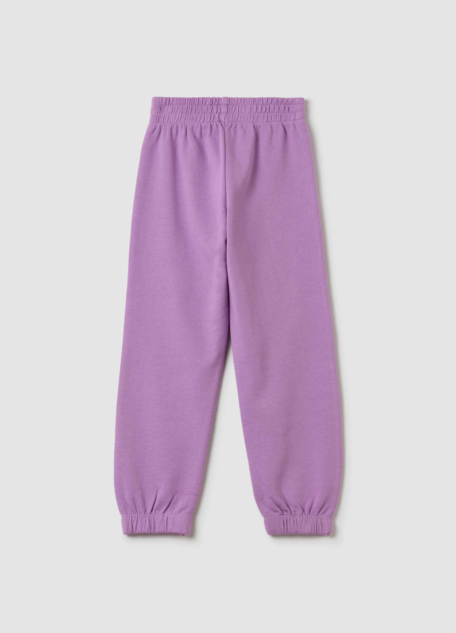 Fleece joggers with elasticated edging