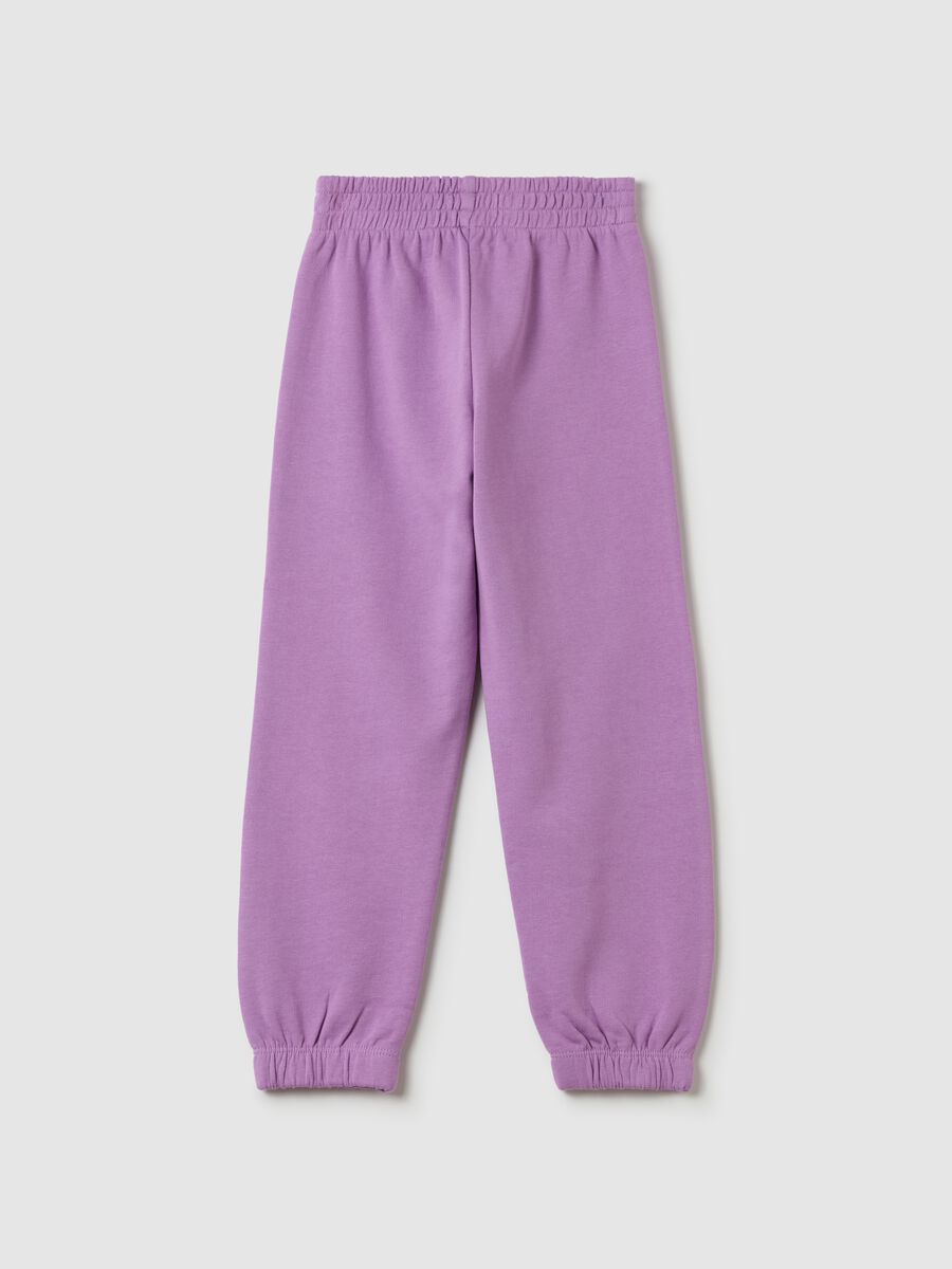 Fleece joggers with elasticated edging_1