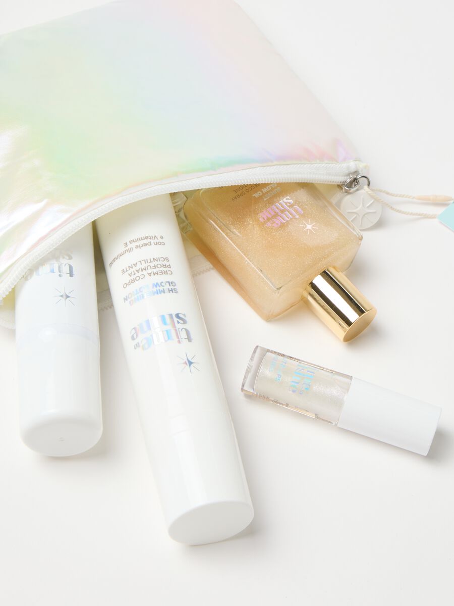 TIME TO SHINE SUPER SPARKLING SET x5 (sunset oil + hair spray + b.lotion + pouch + glitz lips)_3