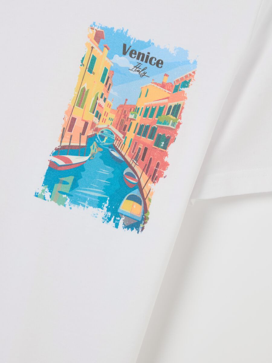 Cotton T-shirt with "Venice Italy" print_5