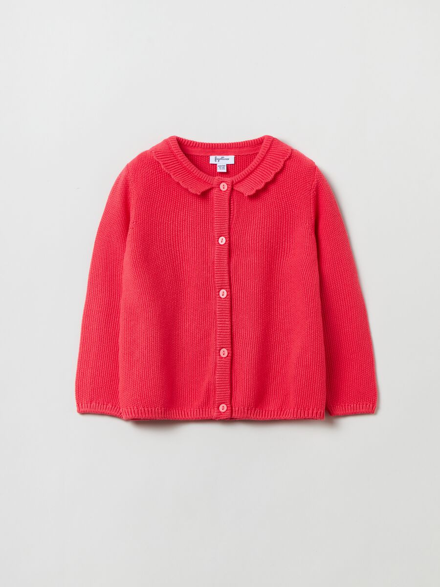 Cardigan in cotone con colletto_0