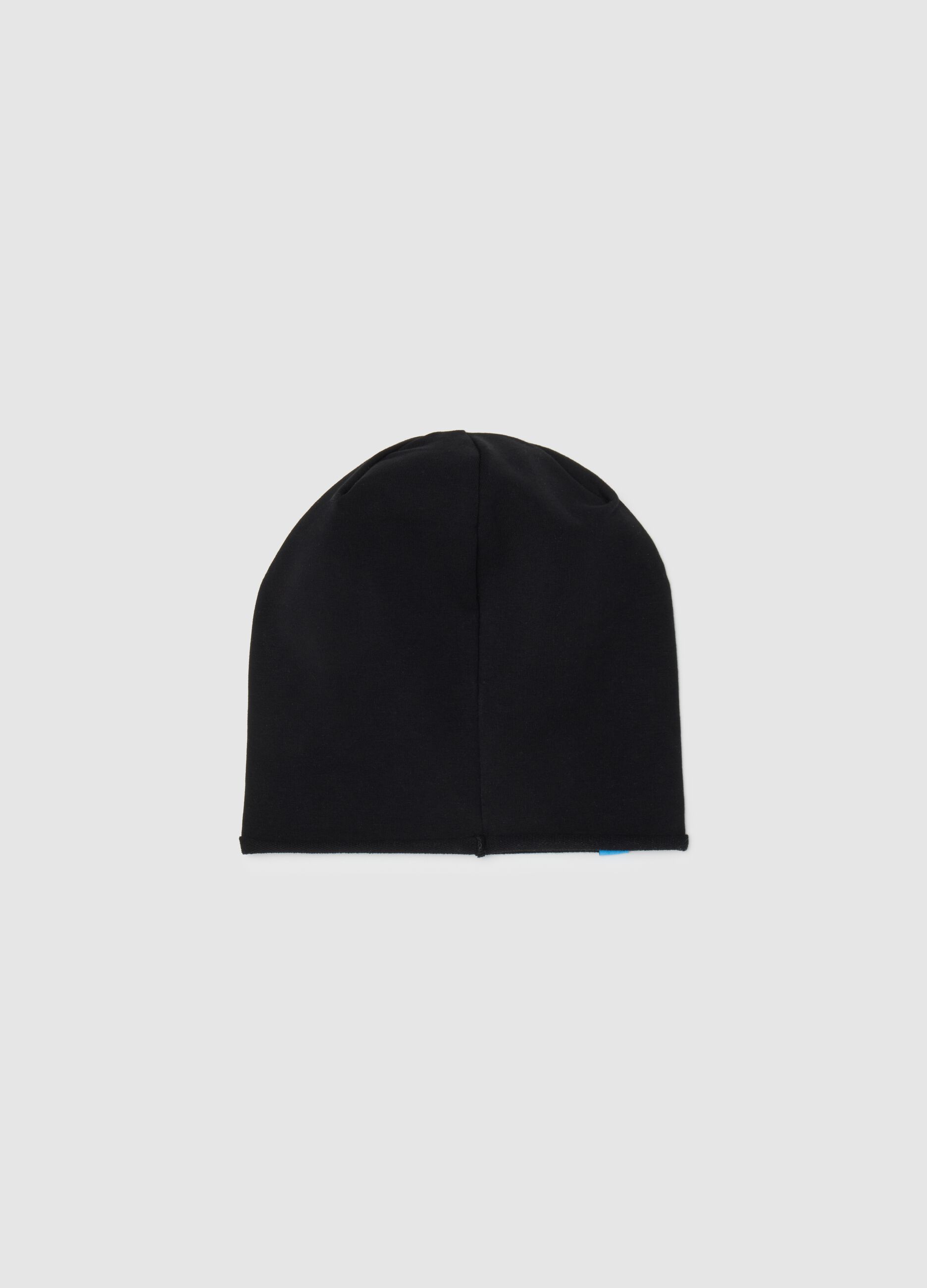 Girls' black stretch cotton cap with Stitch print