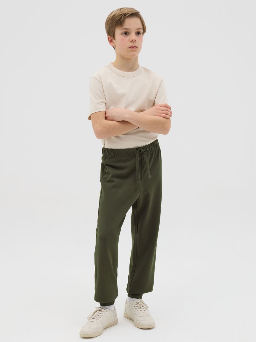 Cotton joggers with drawstring_1