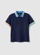 Children's regular fit pure cotton blue polo with coloured trims_0
