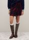 Multicolour checked skirt with fringes_1