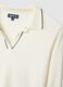 White viscose blend sweater with regular fit polo collar_1