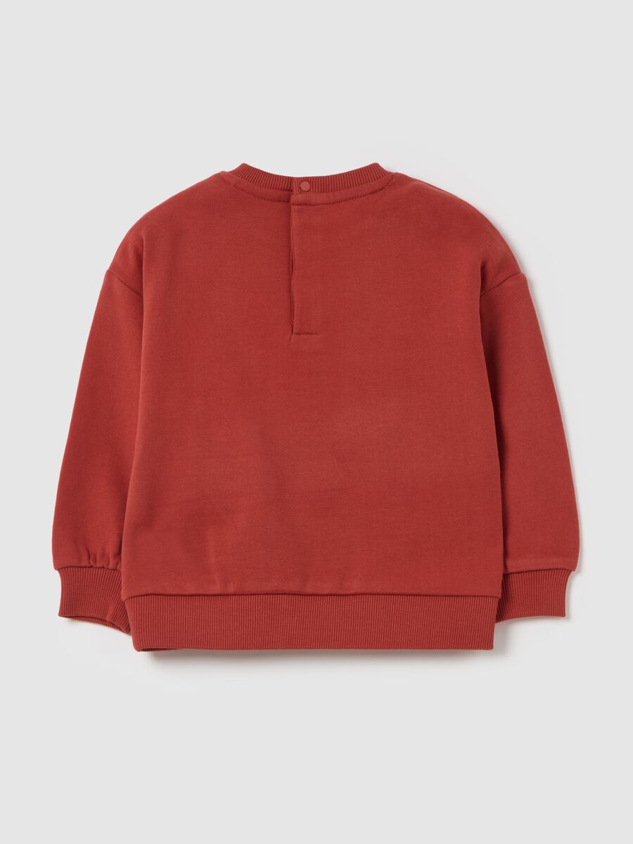 Organic cotton sweatshirt with teddy bear print_1