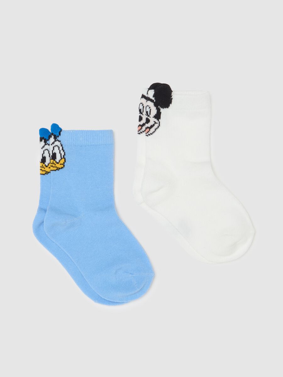 Two-pair pack socks with Mickey Mouse and Donald Duck design_0