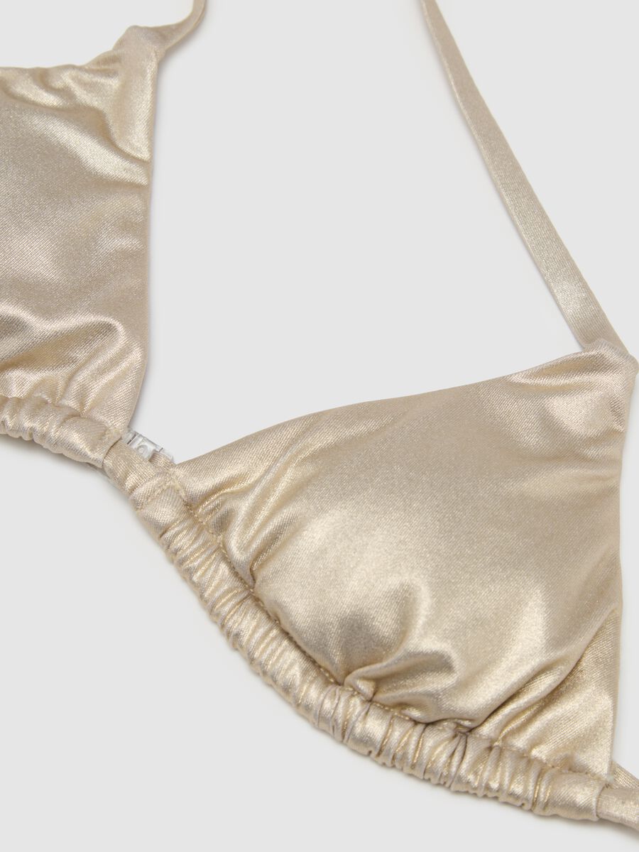 Bikini da ragazze in tessuto elasticizzato oro_2