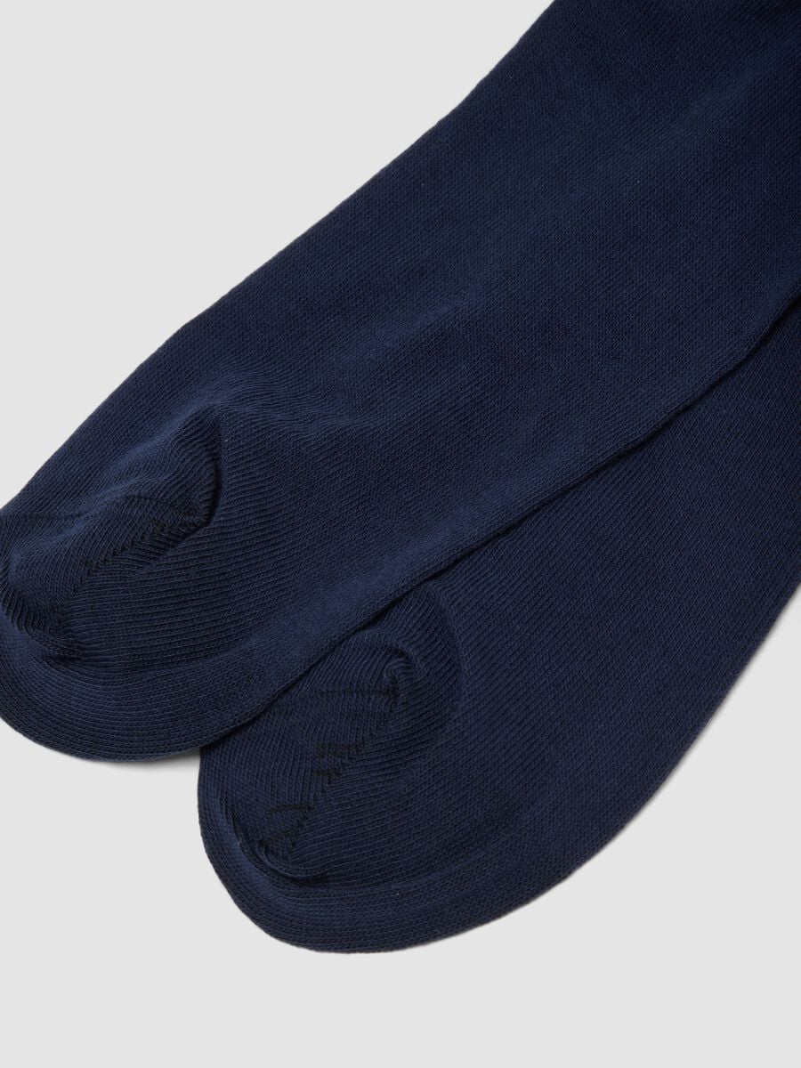 2-pack of navy blue long socks in stretch cotton_2