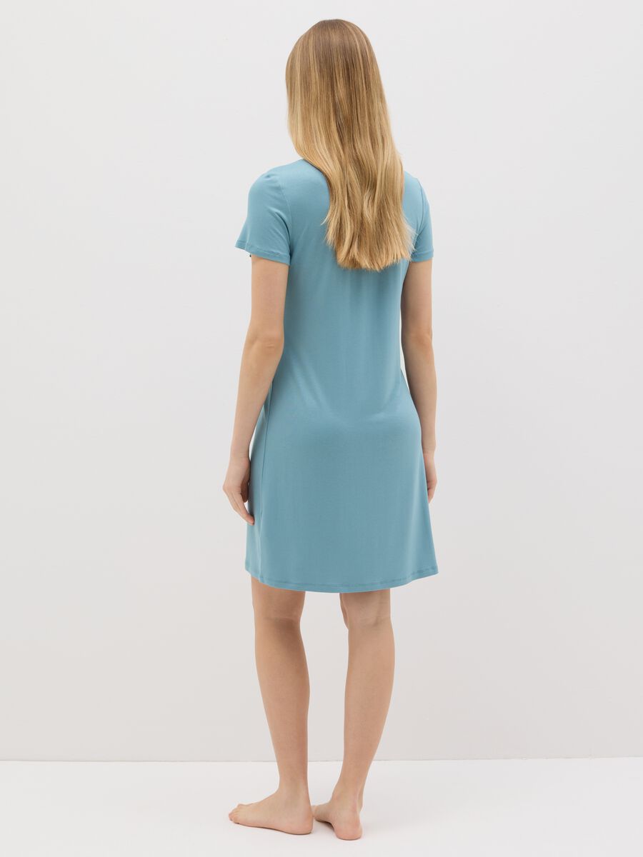 Light blue stretch viscose nightgown_2