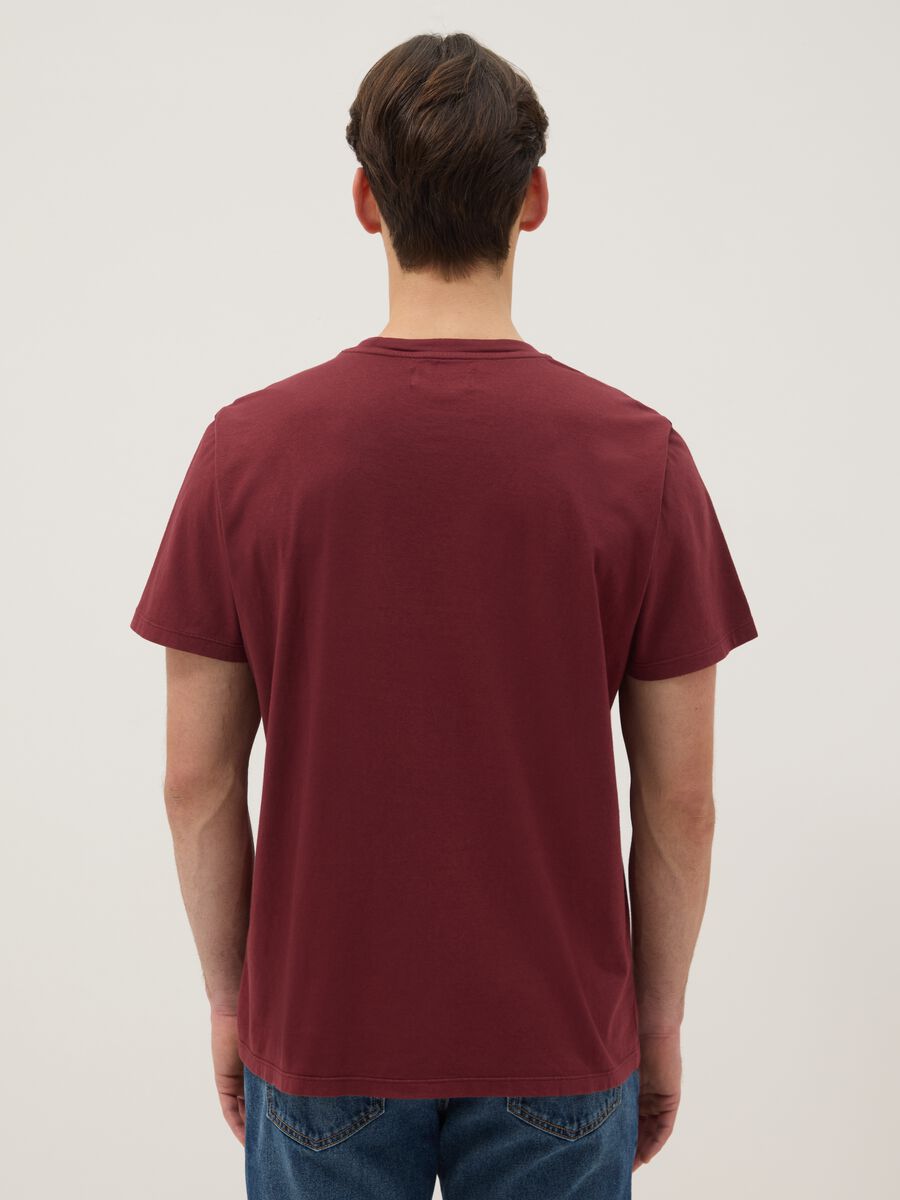 T-shirt bordeaux in puro cotone italiano_2