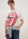 White pure cotton regular fit T-shirt with Rolling Stones print_0