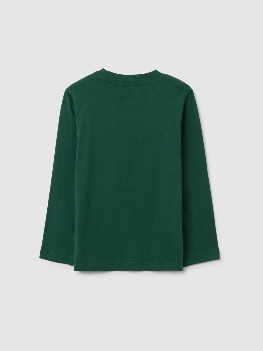 Children's green pure cotton t-shirt, regular fit_1