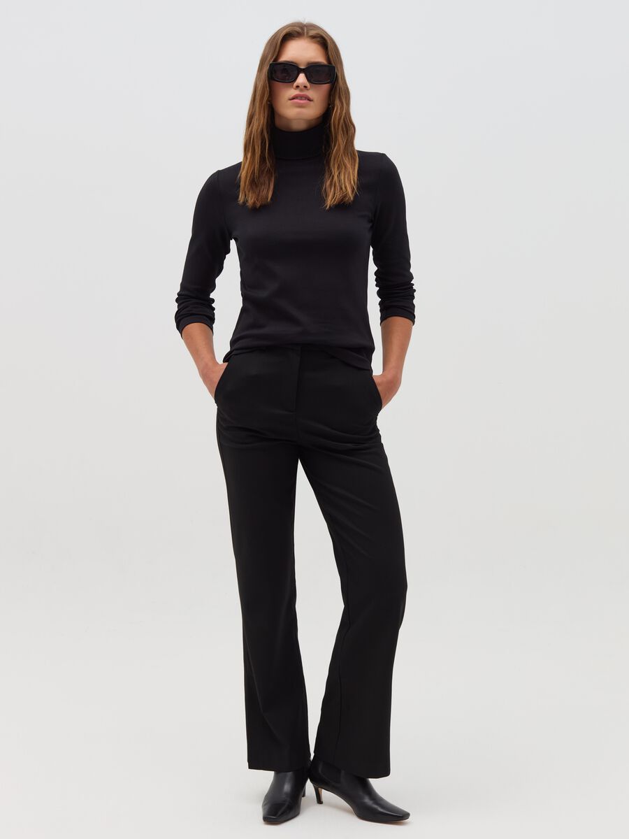 T-shirt with high neck and long sleeves_1