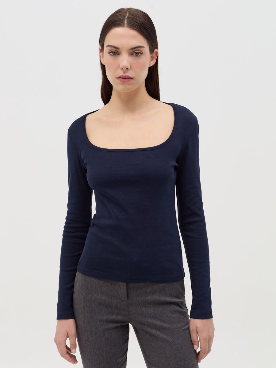 Cotton T-shirt with round neck_0
