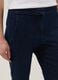 Blue slim fit stretch denim cotton blend trousers_3