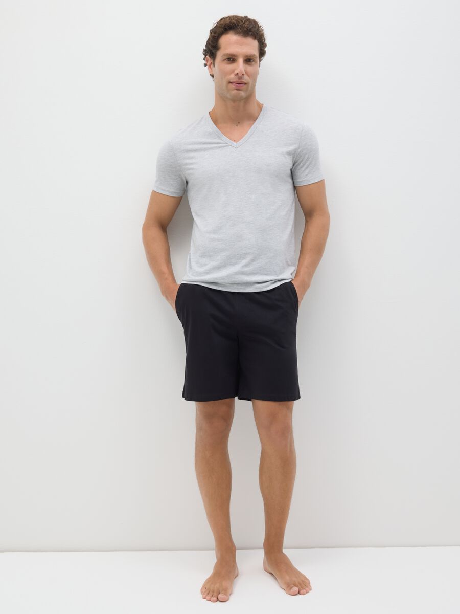 Black regular fit pure cotton pyjamas_0