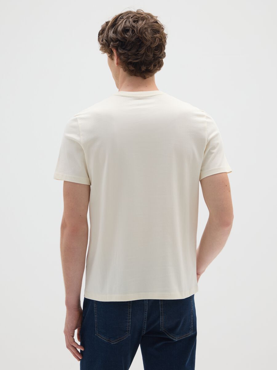 Beige Regular Fit Pure Cotton T-shirt_2