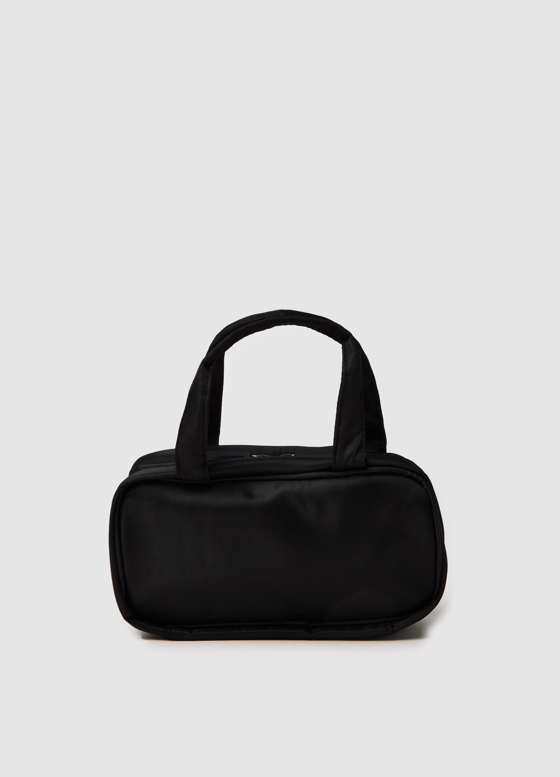 Women's black bag with pink lettering