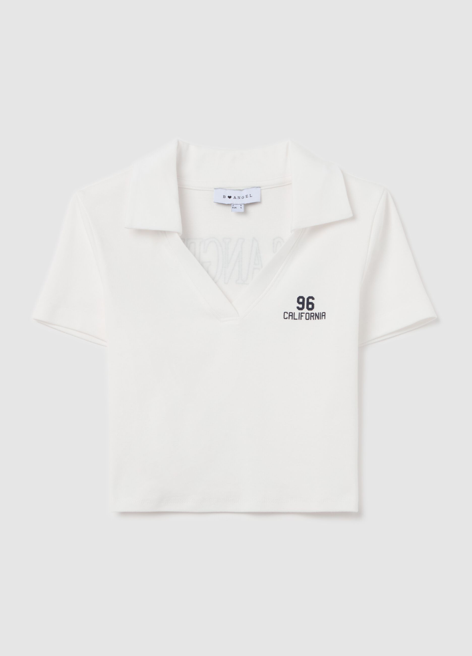T-shirt with polo neck