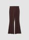 Brown stretch viscose flared leggings_4