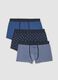 Three-pack of blue, navy and light grey stretch organic cotton boxers_0