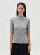 T-shirt with mock neck and elbow-length sleeves_1