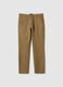 Pantaloni chino marrone in cotone elasticizzato slim fit_0