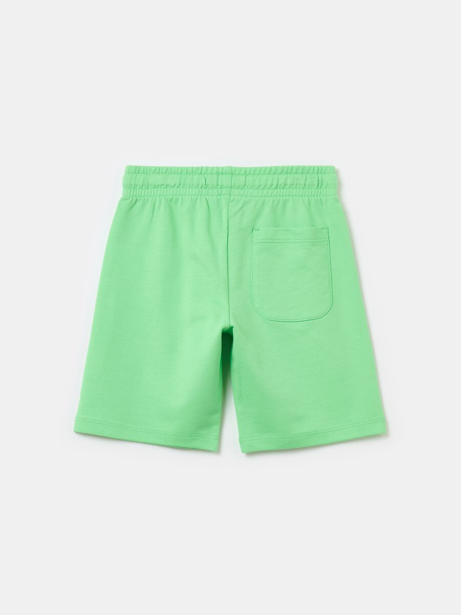 Fleece Bermuda shorts with drawstring_1