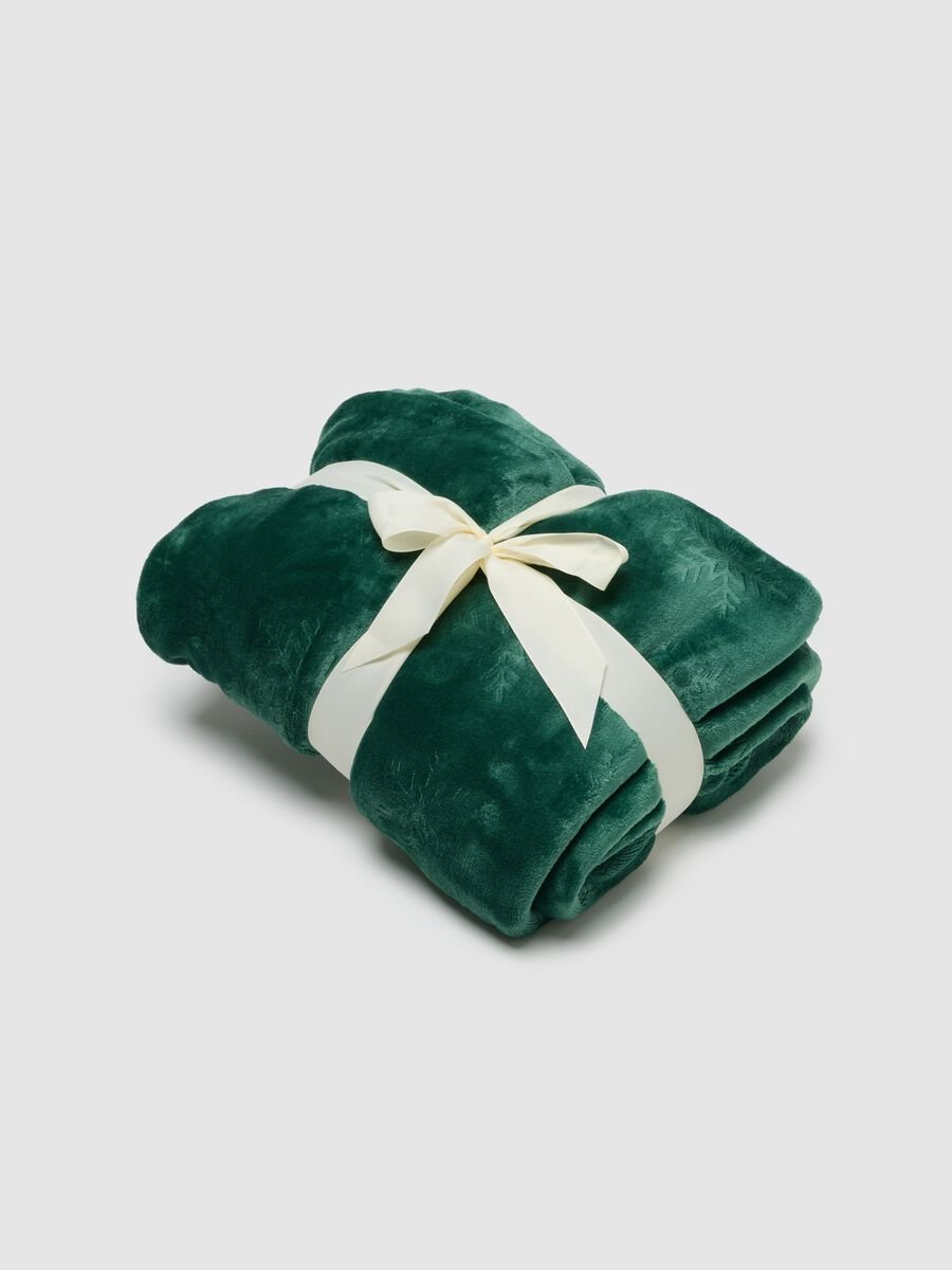 Green Blanket with Snowflake Pattern_0