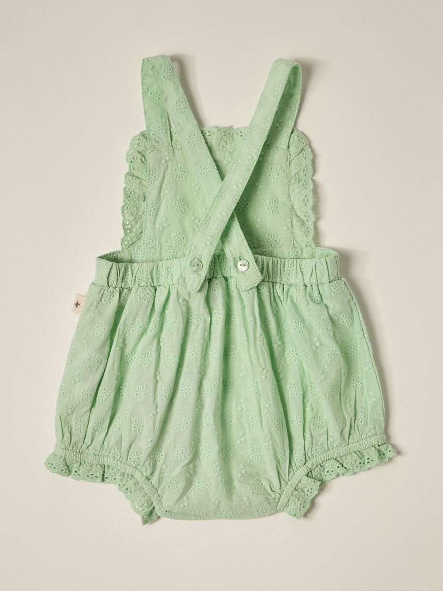 IANA newborn girl romper suit in 100% cotton broderie anglaise_1