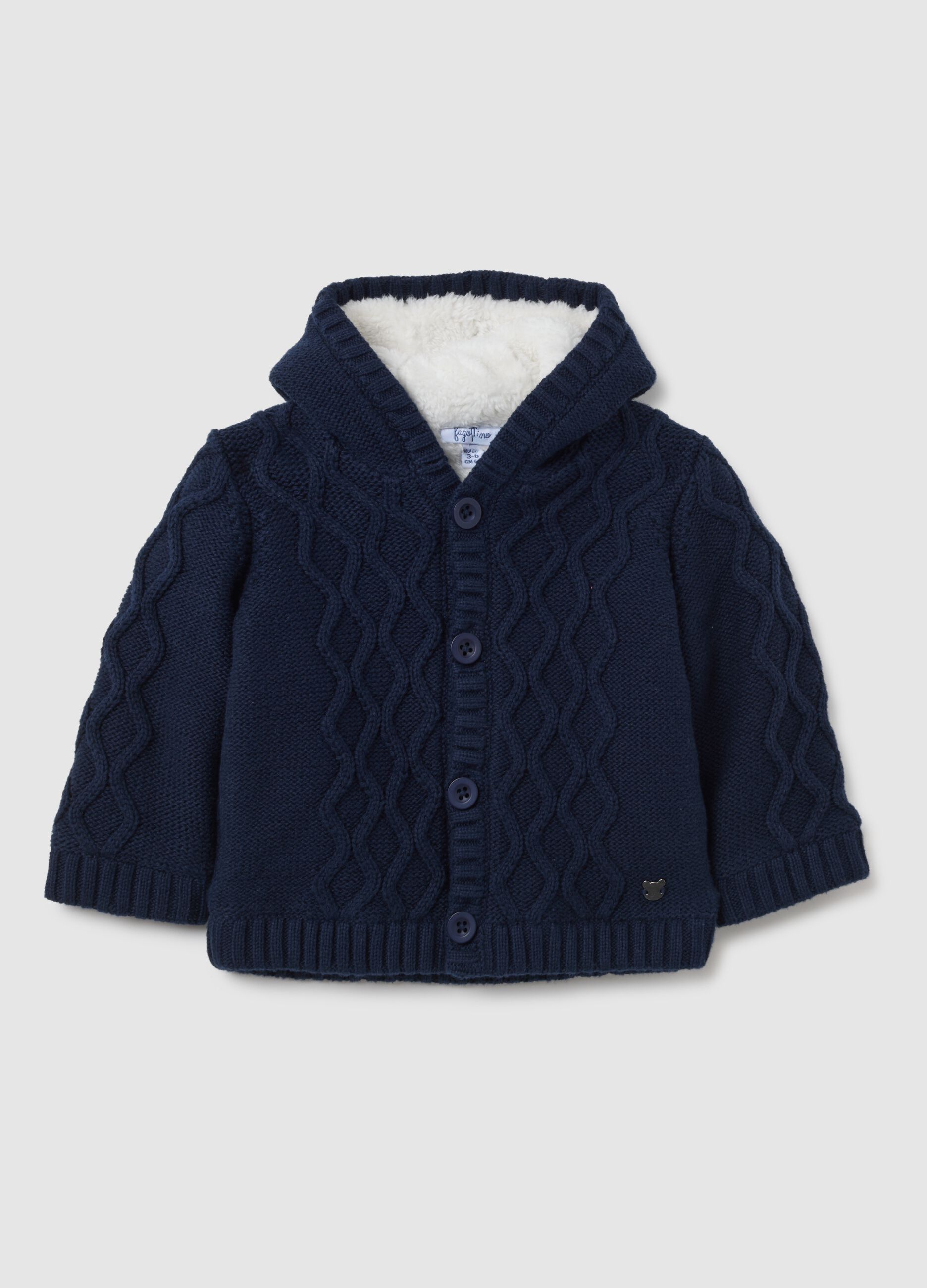 Baby Cardigan in Pure Blue Cotton - Regular Fit