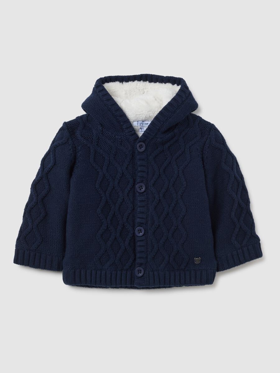 Baby Cardigan in Pure Blue Cotton - Regular Fit_0