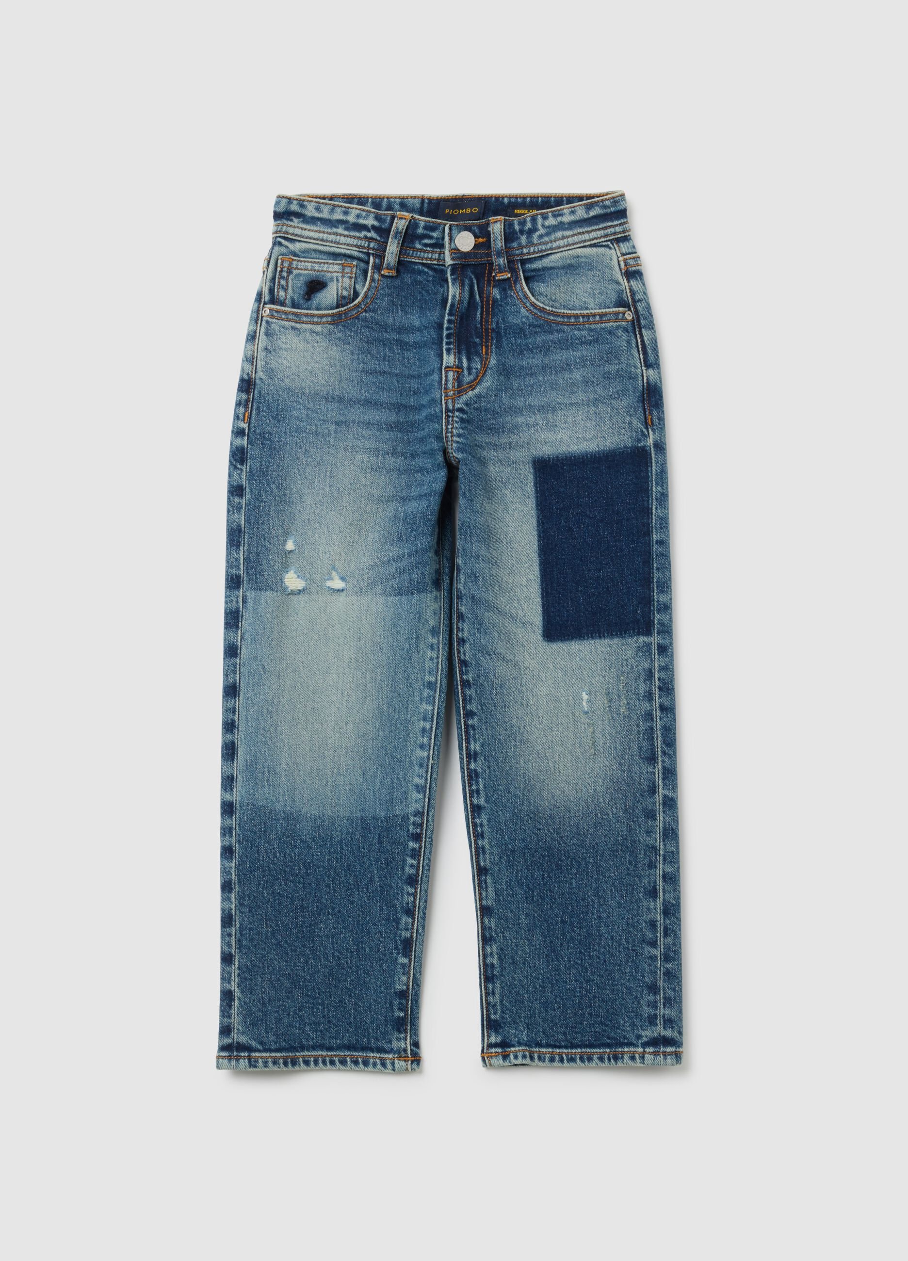 Children's blue stretch denim jeans, regular fit