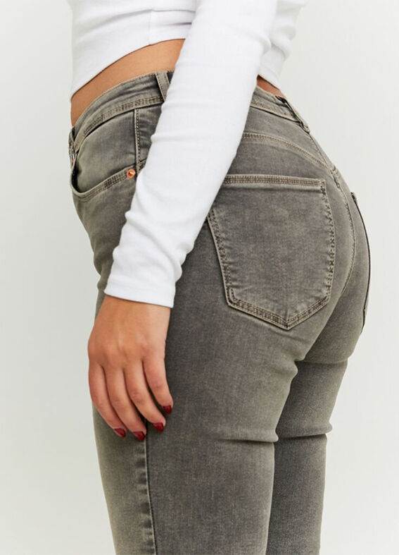 Women's Grey Slim Fit Stretch Cotton Jeans