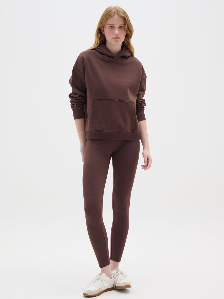 Brown skinny stretch cotton leggings_0