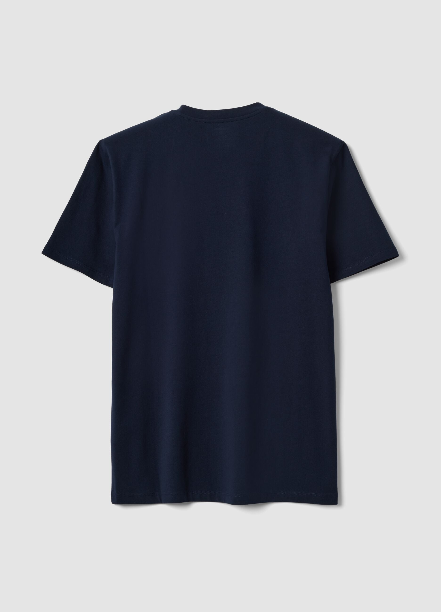 Men&rsquo;s blue organic cotton slim-fit short-sleeve T-shirt
