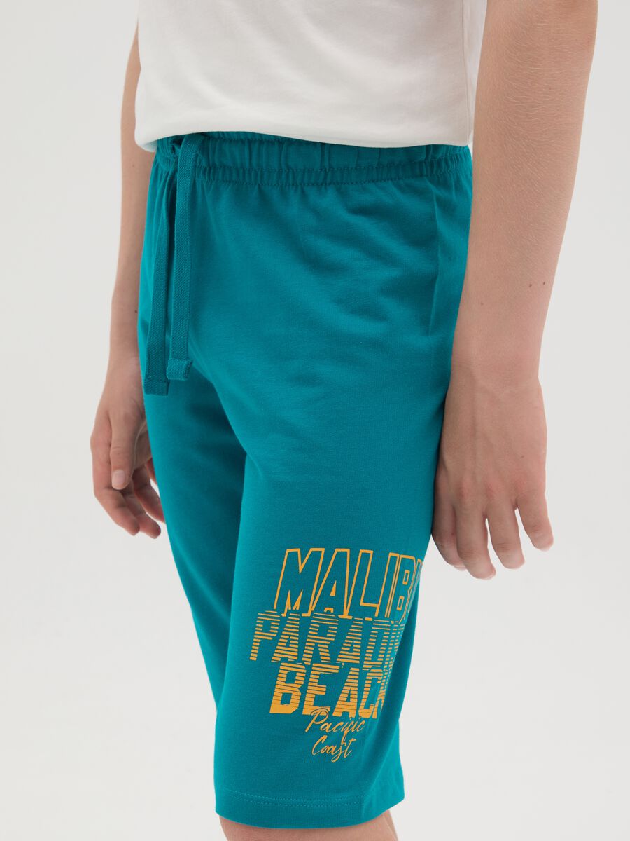 Green Cotton Shorts for Kids_2