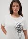 White pure cotton regular fit T-shirt with floral embroidery_0