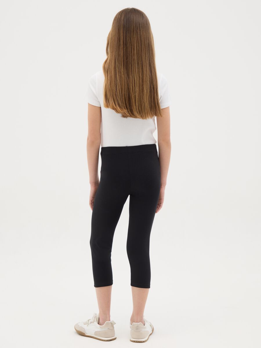 OVS Kids Stretch Cotton Black Leggings_3