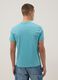 Short-sleeved pure cotton blue regular fit T-shirt_2